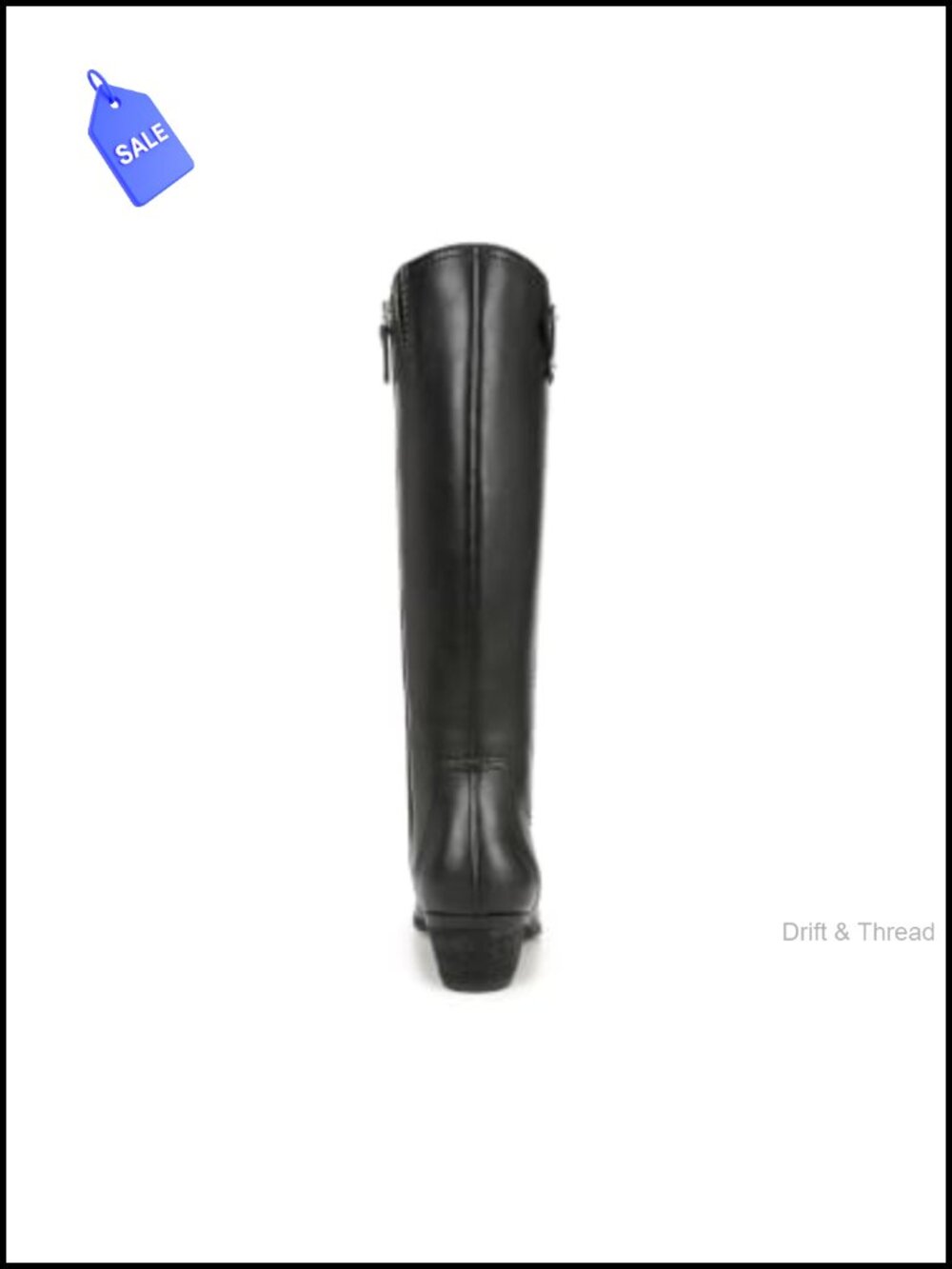 Wide Calf Knee High Riding Boot Faux Leather Block Heel - Picture 3 of 6